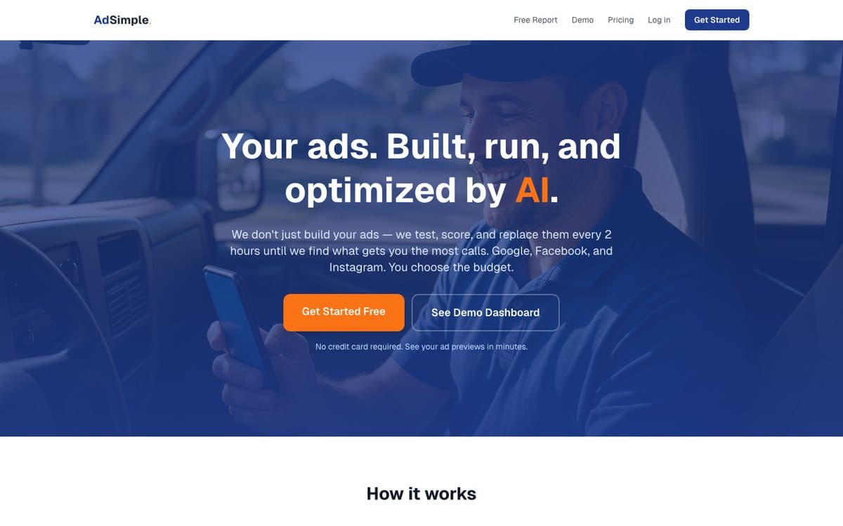 AdSimple homepage