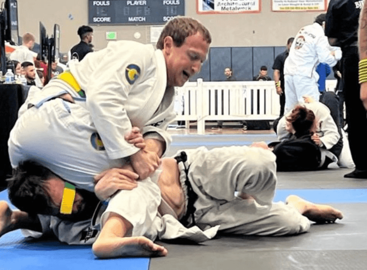 Mark Zuckerberg wearing Gold BJJ gear